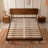 King Scandinavian Solid Wood Platform Bed with Headboard, 800 lbs Capacity, Non-Slip Noise-Free, Quick Assembly, Walnut-105528048-105528051