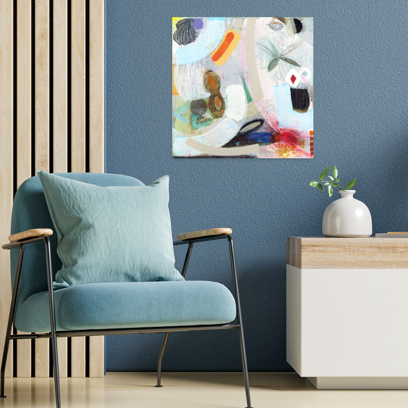 «Changed My Mind» 6, art abstrait contemporain, H 18 po x l 18 po