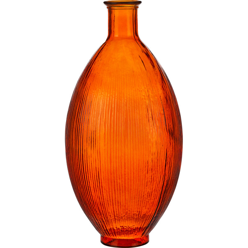 Handmade Glass Floor Vase, Orange