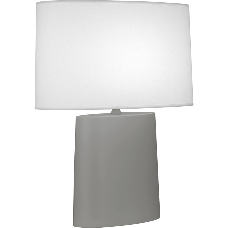 Victor Ceramic Table Lamp, Matte Smoky Taupe