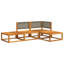  Ensemble de canapé de jardin en bois d'acacia gris, rotin PE, tissu de polyester, mousse-1751658069