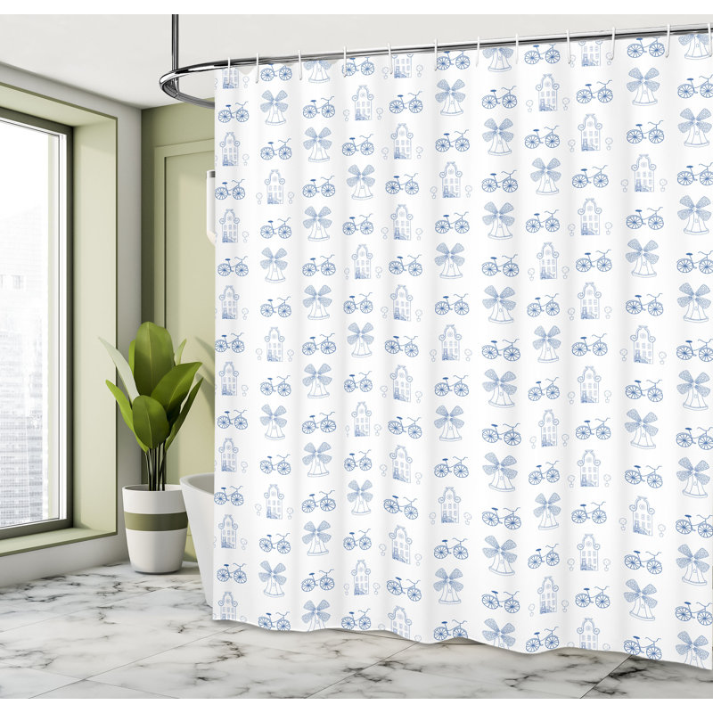 Shower Curtain with Hooks Included, 75"H x 69"W