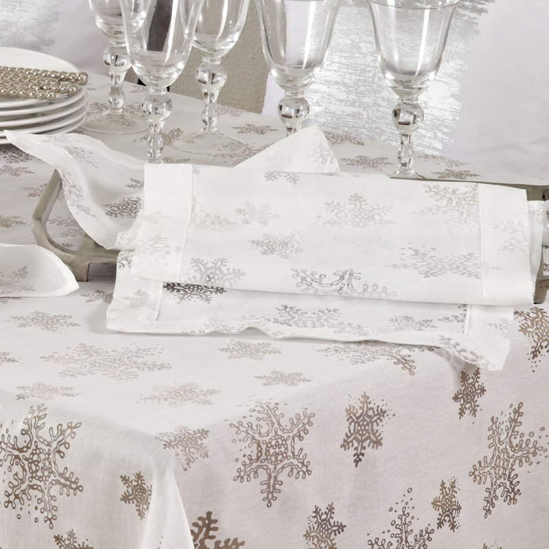 Rael Burnout Snowflake Design Table Runner, 108" x 16"