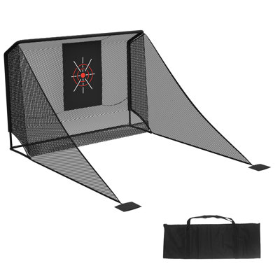 10X6.5FT Golf Net With Hitting Target, Hitting Aid Nets For Backyard Driving Chipping Training Swing, Auto Ball Return Enclosure With Side Barriers