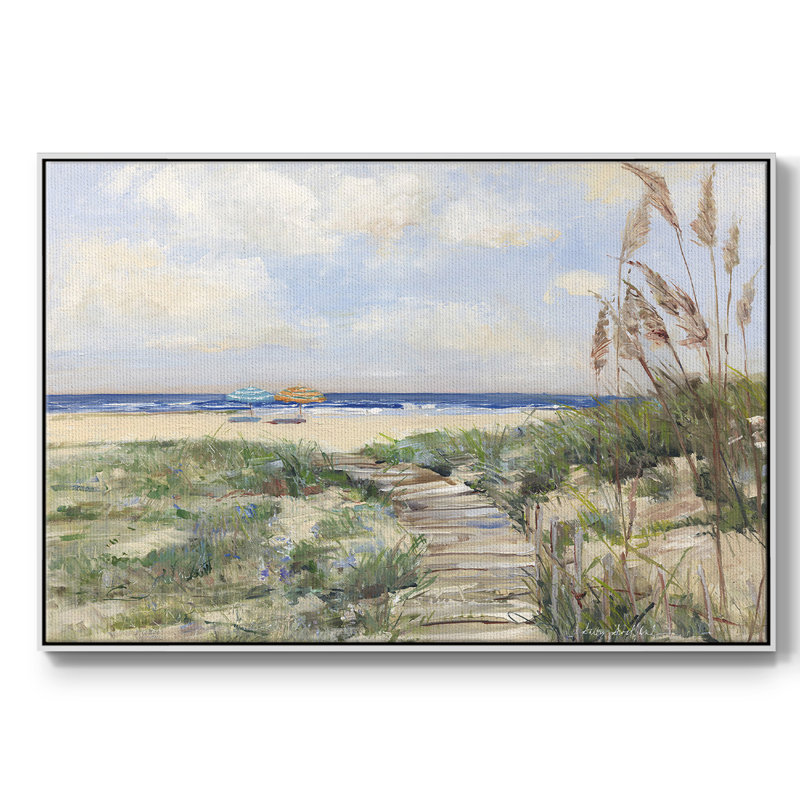 Summer Seas, reproduction d'art sur toile, Cadre blanc, H 27 po x l 41 po x P 2 po