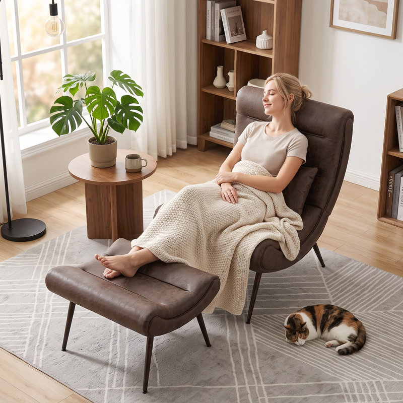 Faux Leather Accent Chair