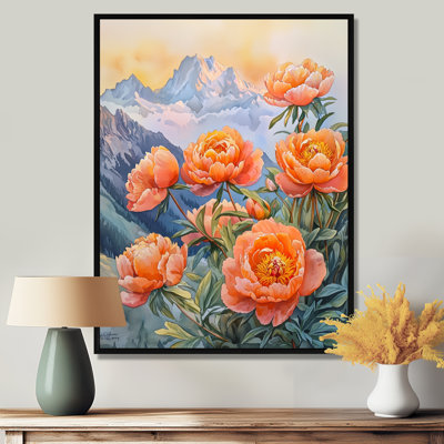«Gorshtein Summer Peony And The Mountain Sunrise II», reproduction d'art sur toile