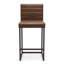 Ensemble de 2 tabourets de bar à hauteur de comptoir Modern avec coussin en polyuréthane et support pour le dos-133231453