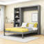 Lit escamotable en bois avec tablettes multifonctionnelles-987222061-987222058