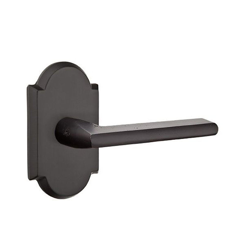Faux levier de porte double avec rosette Lariat, Bronze plat noir, Droite