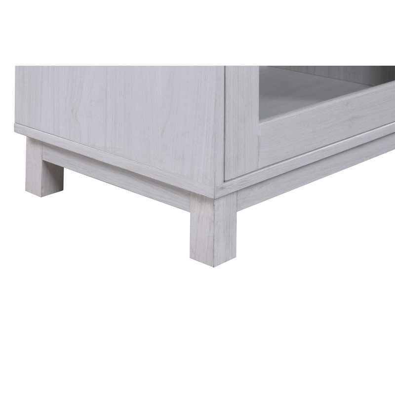 Console 70 po avec foyer Summit, White/Walnut