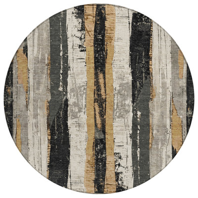 Machine Washable Indoor/Outdoor Xhevrie Taupe Rug