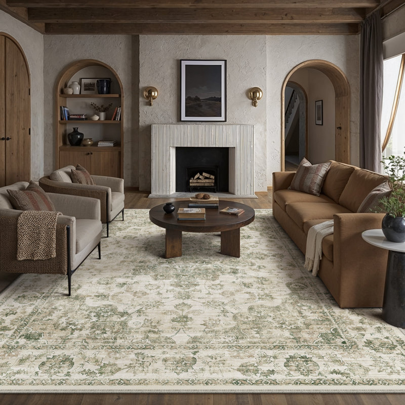Girven Oriental Brown Area Rug, Rectangle 8'6" x 11'6"