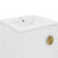 Meuble-lavabo de 20 po avec lavabo, petit ensemble de meuble-lavabo simple autoportant, lavabo en céramique, porte à fermeture en douceur, poignées en demi-lune élégantes, pour les salles de bain compactes-163356987