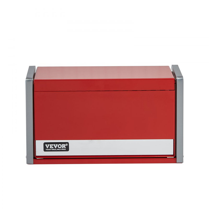 Tool Box 8.6-inch Portable Metal Tool Box 3 Drawers Tool Organizer, Red
