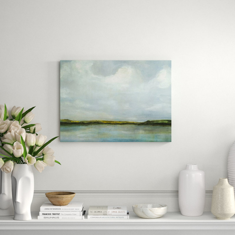 Sea Breezes III Painting by D’Alessandro Léon, Knife Gel, 54" H x 73" W x 1.5" D