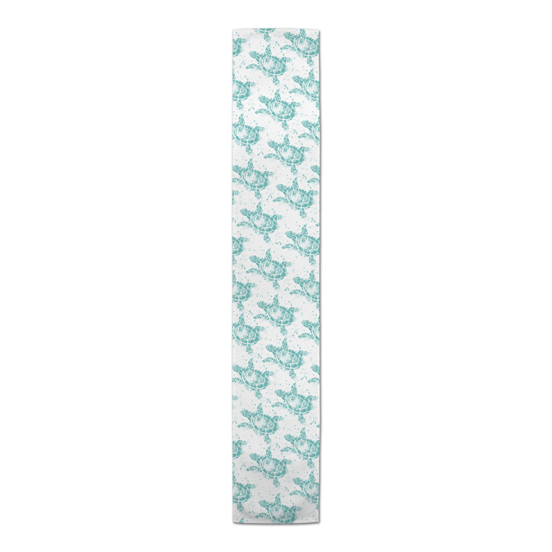 Chemin de table Splatter, 90 po x 16 po, Sarcelle, 13