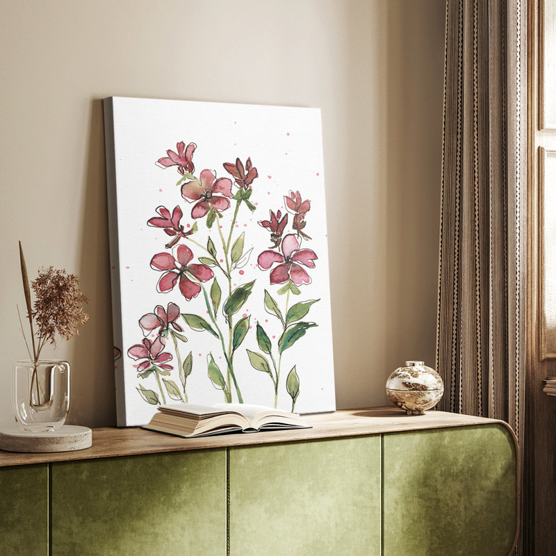 Tiges florales aquarelles II - galerie Cavas sur mesure, H 48 po x l 32 po