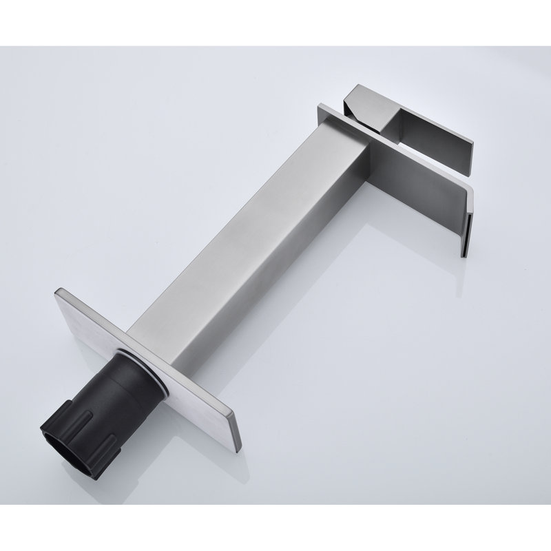 Robinet de salle de bain à poignée simple en nickel brossé, débit de 1,2 gallon par minute, ensemble de drain escamotable, pour meuble-lavabo