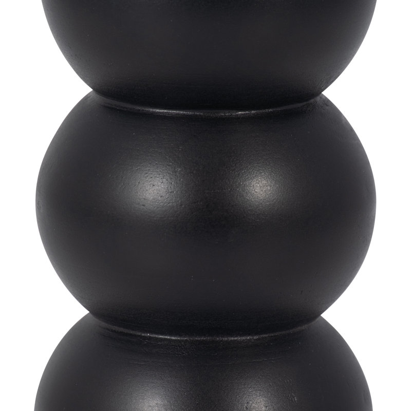 Bois, porte-votive nervuré, naturel, cylindre, Noir côtelé, H 7 po x l 3 po x P 3 po