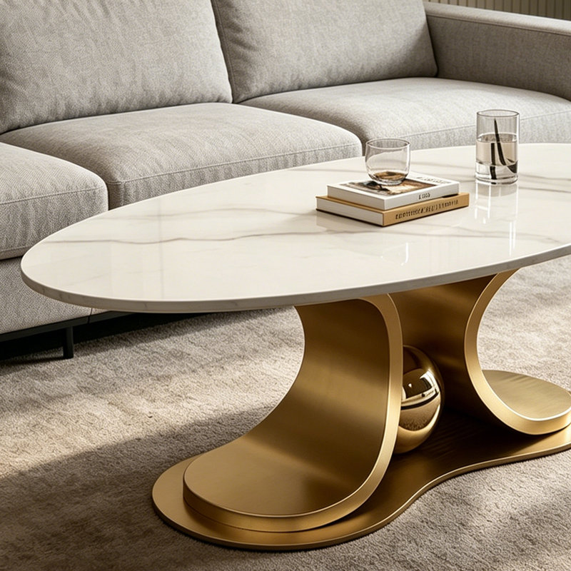 Table basse Luxury, H 15,7 po x L 51,2 po x l 27,6 po, Or