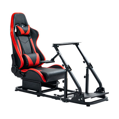 Anman Reinforce Racing Simulator Cockpit with Red Seat Fit Logitech G923 G29 G920, Not Include Steering wheel & Wheels & Pedals and Shifter Handbrake