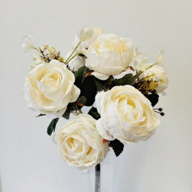 Cream Cabbage Roses Artificial Flowers