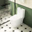 Toilette en céramique 1,1 / 1,6, allongée, blanche, confortable, siège à fermeture douce, et blanc T036wt