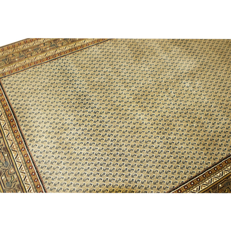 Tapis beige noué à la main de haute qualité