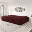 Canapé-lit moderne avec 2 coussins, canapé-lit convertible en tissu rembourré de mousse, matelas pliant double de 15 po pour le salon, lit d'invité, sans assemblage requis, bourgogne-2062199571