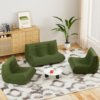 Fireside avec canapé paresseux, fauteuil à billes d'angle, canapé Tatami, canapé d'angle (1 causeuse + 2 chaises)