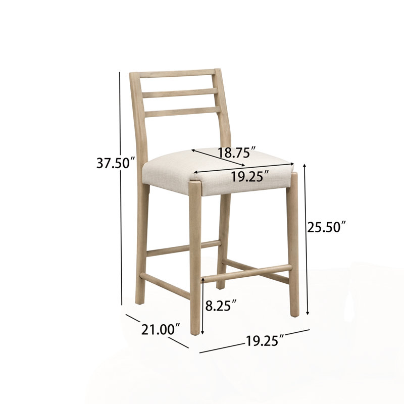 Ensemble de tabouret de comptoir moderne avec dossier échelle, Tabouret de comptoir (hauteur d'assise de 25,5 po)