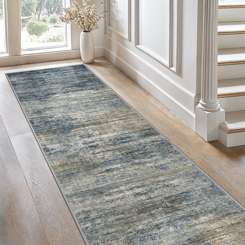 Abstract Washable Area Rug, Runner 80 x 300 cm