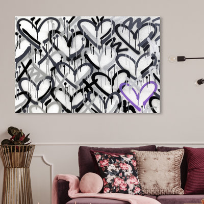 Fornaro " Corey Paige - Hearts Grays With Purple Accent "