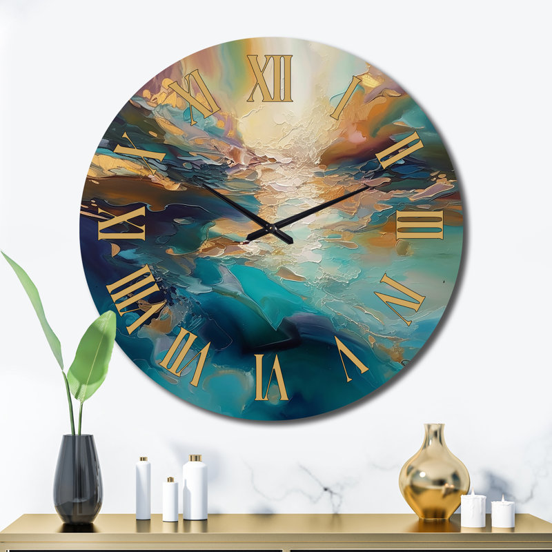 Horloge murale paysage abstrait Spirits Ocean, Très grand