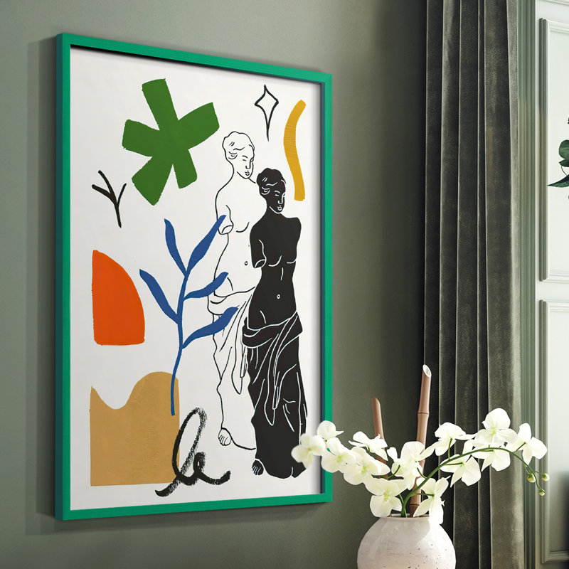 Starry Venus IV Framed Print - Solid Wood, Green, 10" H x 8" W