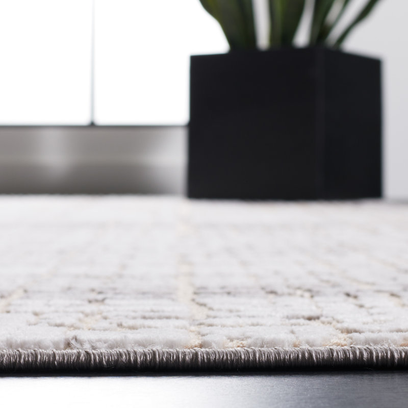 Amelia Gray and Beige Synthetic Hand-knotted Area Rug