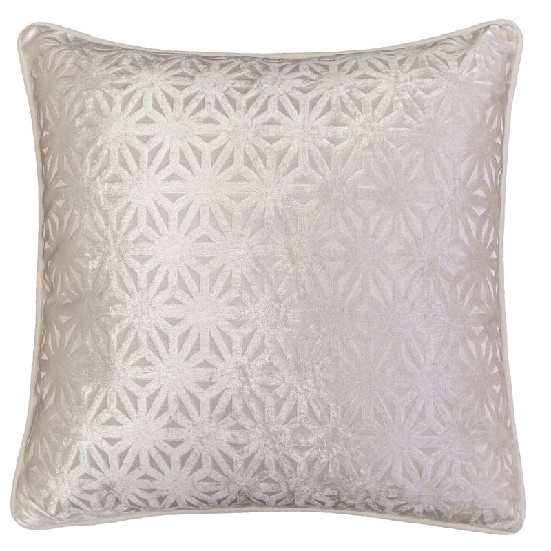  Cut Velvet Throw Pillow Cover & Insert, Ivory