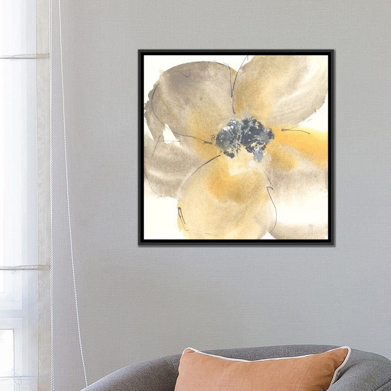 « fleur tons ii » par chris paschke, reproduction d’impression sur toile tendue, H 18 po x l 18 po x P 1,5 po, Pas de tapis