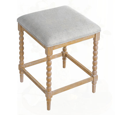 Tabourets de comptoir en bois d'acacia massif avec assise rembourrée