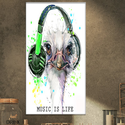" Illustration Of Strauss With Headphones "