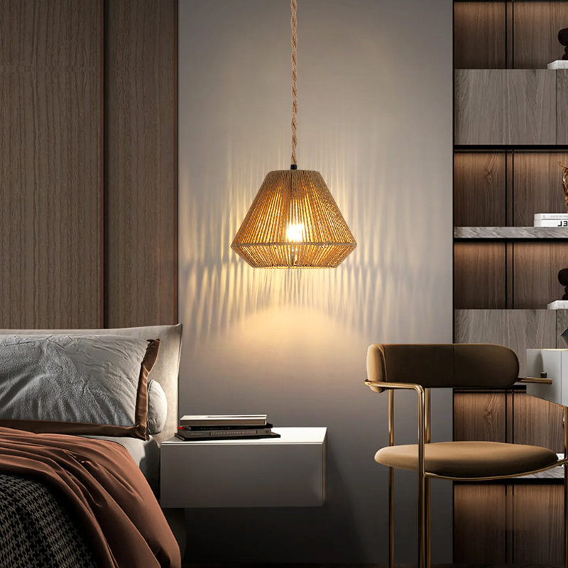 Pawlu Dimmable Plug-in Rattan Pendant Light