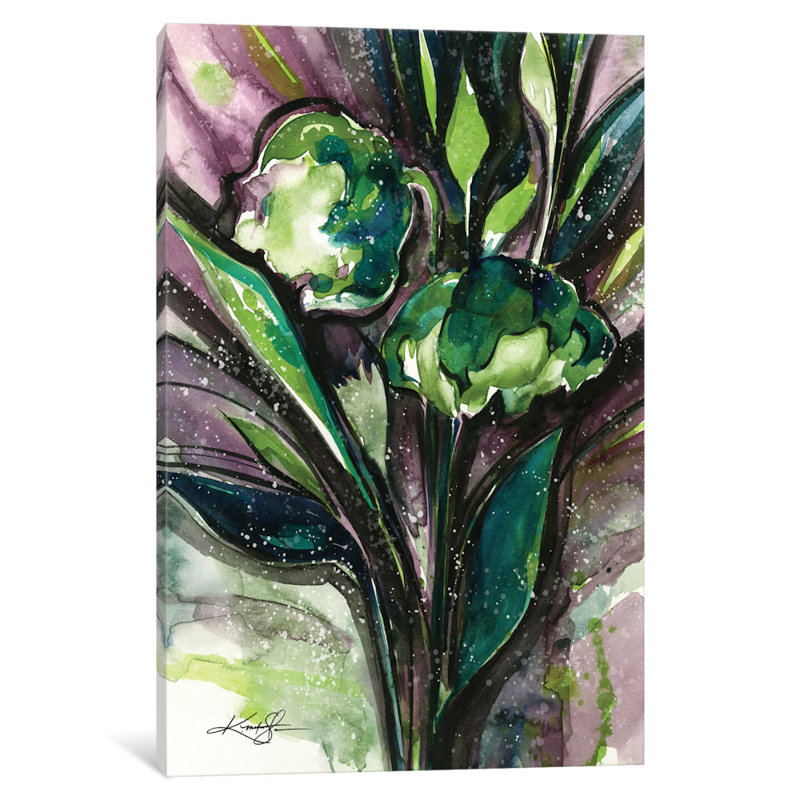 « green bliss iv », reproduction d’art sur toile, H 40 po x l 26 po x P 1,5 po