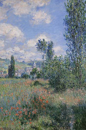 Vue de Vetheuil par Claude Monet - impression, H 42 po x l 28 po x P 1,5 po