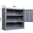 29.97" H Gray Steel Garage Cabinet With Door, Wall - Mounted For Kitchens, Basements, Warehouses, Quick Installation, Adjustable Shelf Design Tool H, Metal Removable Shelves, Smooth Gliding Hinge