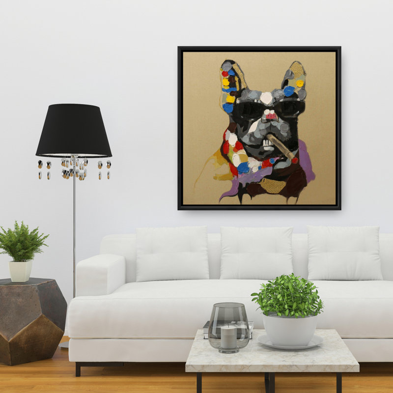 "Chien fumant abstrait" sur toile