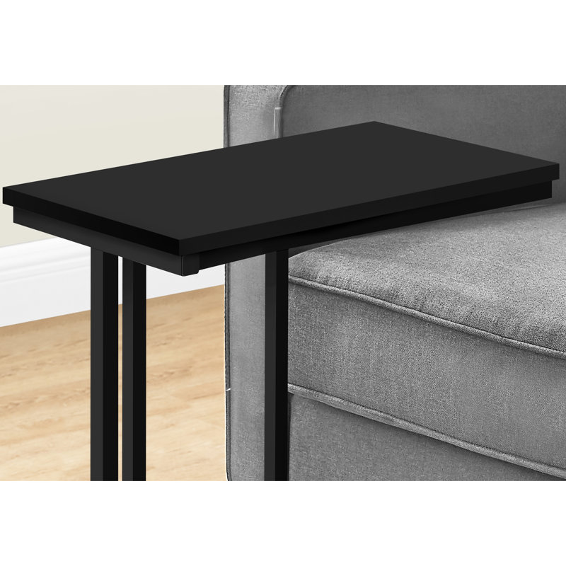 Table d'appoint contemporaine avec surface en stratifié noir pour le salon