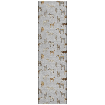 Machine Washable Indoor/Outdoor Chantille ACN2521 Animal Rug