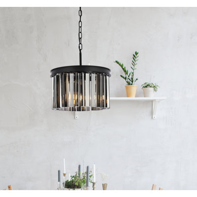 Luminaire suspendu tambour simple à 3 lumières Yazmin