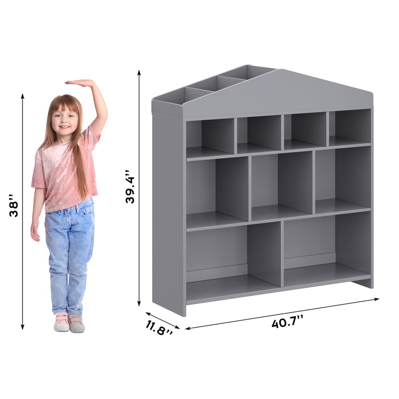 9 Cubes Kids Bookshelf, Gris clair